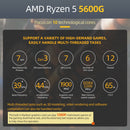 AMD 锐龙 5 5600G R5 5600G 3.9GHz 六核十二线程 65W CPU 处理器 L3=16M 100-000000252 AM4 插槽 无风扇