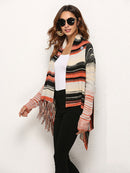 Fitshinling Irregular Fringe VintageSweaters Cardigans For Women Winter Fashion Jacket Female Long Cardigan Boho Knitwear Coats