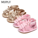 2023 New Arrival Baby Sandals Summer PU Leather Tassel With Bow Baby Girl Sandals Rubber Bottom High Quality Toddler Moccasins