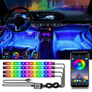 Neon 48 72 LED Car Interior Ambient Foot Light with USB Wireless Remote Music App Control Auto RGB Atmosphere Decorative Lamps