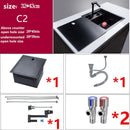 Black Hidden Kitchen sink Single bowl  Small Size 304 Stainless Steel Balcony Conceale