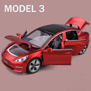 1:32 特斯拉MODEL X MODEL 3 MODEL S 合金汽车模型压铸玩具车 声光儿童玩具 男孩礼物