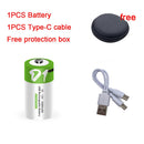 新款 D 型 12000mWh 锂充电电池 USB 充电锂离子电池，适用于带天然气灶的家用热水器