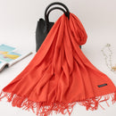 2022 Winter Scarf Solid Thick Women Cashmere Scarves Neck Head Warm Hijabs Pashmina Lady Shawls And Wraps Bandana Tassel