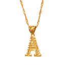 Anniyo A-Z Small Letters Necklaces Women/Girl Gold Color Initial Pendant Thin Chain English Letter Jewelry Alphabet Gift