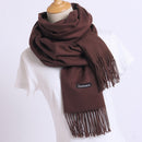 2022 Winter Scarf Solid Thick Women Cashmere Scarves Neck Head Warm Hijabs Pashmina Lady Shawls And Wraps Bandana Tassel