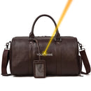 Big Capacity Genuine Leather Travel Bag For Men Women Soft Black Cowhide Casual Travel Duffel Large Luggage Weekend Shoulder Bag
