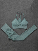 ATHVOTAR Two Piece Set Women Seamless Gym Sports Bra and High Waist Leggings Outfits Solid Color Fitness Tracksuit Women