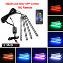 NLpearl APP Car Interior Ambient Light Neon LED Strip Foot Light with USB Wireless Remote Music Auto Atmosphere Decorative Lamp