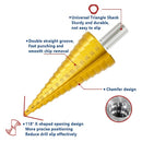 Step Drills 3Pcs Metric Spiral Flute The Pagoda Shape Hole Cutter 4-12/20/32mm HSS Steel Cone Drill Bit Set Step Drill Bit