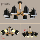 Nordic wood ceiling chandelier adjustable E27 LED chandelier dining room living room bedroom hotel apartment with free bulb