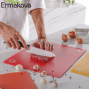 ERMAKOVA砧板4件套/6件套1.2毫米加厚柔韧PP防滑切菜板带食物图标厨房工具