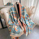 Warm Winter Scarf Cashmere Women Pashmina Design Print Shawls Wrap Female Thick Blanket Soft Bufanda Stoles 2022 Fashion