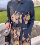 New Women's raincoat autumn and winter suede long-sleeved Trench Women's coat 3xl
