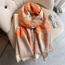 Warm Winter Scarf Cashmere Women Pashmina Design Print Shawls Wrap Female Thick Blanket Soft Bufanda Stoles 2022 Fashion