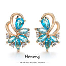 4 Color Noble Natural Zircon Flower Stud Earrings Red Green Color High Quality Earrings For Woman Aesthetic Luxury Jewelry Gift
