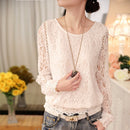2022 Fashion Summer White Lace Women's Clothing Long Sleeve Chiffon Women Shirts Blouses Blusas Black Women's Tops Blouse 51C