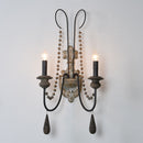 Vintage Chandelier Wood Bead Pendant Living Room Bedroom Kitchen Retro Farmhouse Chandeliers Indoor Lighting Lamp Light Fixtures