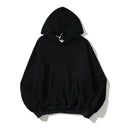 Retro Hip Hop Skull Letter Graffiti Fleece Hooded Hoodies for Men and Women High Street Loose Casual Pullover Sweatshirts