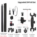 TUYU 摩托车第三人称视角隐形自拍杆，适用于 GoPro Max Hero11 Insta360 One X3 X2 OneR 运动相机 RAM 支架配件