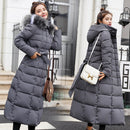 2022 new winter jacket women's warm fashion bow belt fox fur collar coat long dress women's thick coat