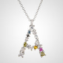 ANDYWEN 925 Sterling Silver 26 Letters Gold Initial  A B Pendant Necklace Thin Long Chain Adjustable Mini P G CZ Jewelry