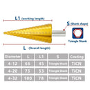 Step Drills 3Pcs Metric Spiral Flute The Pagoda Shape Hole Cutter 4-12/20/32mm HSS Steel Cone Drill Bit Set Step Drill Bit