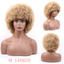 Synthetic Afro Wig Short Fluffy Hair Wigs for Black Women Kinky Curly Hair for Party Dance Cosplay Wigs with Bangs