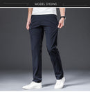 BROWON Classic High Quality Men Trousers Spring Summer Midweight Solid Color Straight Trousers Male Full Length Casual Pants Men