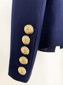 HIGH QUALITY New Fashion 2022 Designer Jacket Women's Classic Slim Fitting Metal Lion Buttons Double Breasted Blazer Outer S-5XL