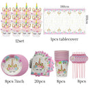 Unicorn Party Supplies Disposable Tableware Set Kids Birthday party Decoration Unicornio Decor Plates Cup Banner Baby Shower