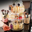 360 Degree Rotating Cosmetics Storage Rack Height Adjustable Makeup Organizer Assembly Skin Care Holder Bathroom Display Case
