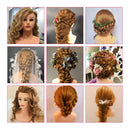 24'' 100% Real Hair Training Head with Shoulder Hairstyles Dummy Doll Mannequin Head for Hairdresser Manikin Head