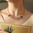 Bohemian Girl Cute Butterfly Rhinestone Letter Necklace Girl Necklace for Women BABY HONEY ANGEL Short Trend New Jewelry Gift