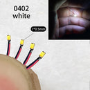 40颗/批 0402 0603 0805 1206 LED SMD 带线，适用于火车模型 HO N OO 比例，红黑线预焊微型利兹，透视模型铁路