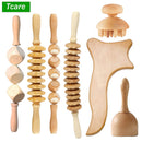 Tcare 7件套木质疗法按摩刮痧工具，哥伦比亚木疗，淋巴引流按摩滚轮理疗杯新品