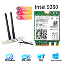1730Mbps 英特尔双频台式机套件蓝牙5.0 802.11ac M.2 9260NGW网卡，带2x 6 DBI天线，适用于Win10笔记本电脑