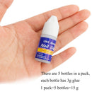 5pc/pack Nail Art Glue Fast-Dry Adhesive Acrylic Art False Tips 3D Decoration Nail Rhinestone Nail Glue False Tip Manicure Tools