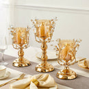 Golden Candle Holder Metal Candlestick Festival Wedding Dining Table Decoration Candle Accessory Desktop Candlesticks Home Decor
