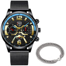 Luxury Mens Bracelets Watches Fashion Men Stainless Steel Mesh Belt Quartz Watch Business Casual Male Clock relogio masculino