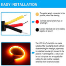 ANMINGPU 1pair Sequential DRL LED Strip Turn Signal Light Yellow Bright Flexible Drl Led Daytime Running Light for Car Headlight