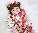 55cm Full Silicone Body Reborn Baby Doll Toy For Girl Vinyl Newborn Princess Babies Bebe Bathe Accompanying Toy Birthday Gift