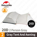 Naturehike Mongar 2-3 Person Camping Tent 15D Nylon Upgrade Double Layer Outdoor Tent Ultralight Waterproof Travel Hiking Tent