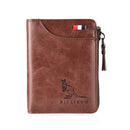 2022 Fashion Men's Genuine Leather Wallet RFID Anti Theft Male Business Card Holder Man Money Bag Purse Zipper Wallet for Men