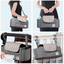 Universal Baby Stroller Organizer Expandable Diaper Bag with Shoulder Strap,Cup Holder,Zipper Pocket Stroller Accessories Travel