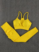 ATHVOTAR Two Piece Set Women Seamless Gym Sports Bra and High Waist Leggings Outfits Solid Color Fitness Tracksuit Women
