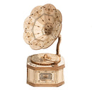 Robotime New Arrival DIY 3D Gramophone Box,Pumpkin Cart Wooden Puzzle Game Assembly Popular Toy Gift for Children Adult TG408