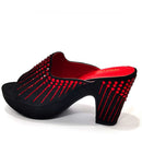 Italian Designer Women Shoes Chunky Sandals Platform Shoes Wedding Dress Pumps High Heel Bling Bling Female Square Heel Mules