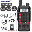 宝锋对讲机UV 10R V2 双向CB无线电发射器 远距离UV-10R 128信道VHF UHF 136-174Mhz 400-520Mhz 双频