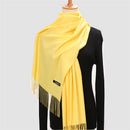 2022 Winter Scarf Solid Thick Women Cashmere Scarves Neck Head Warm Hijabs Pashmina Lady Shawls And Wraps Bandana Tassel